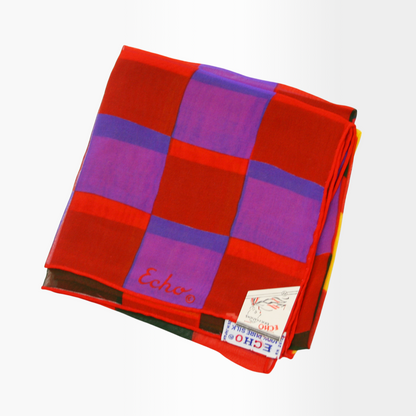 Mid Century Sheer Checker Print Scarves by Echo
