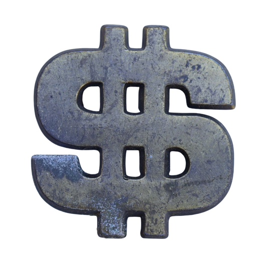 vintage brass dollar sign belt buckle