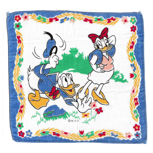 Vintage Donald Duck & Daisy Handkerchief