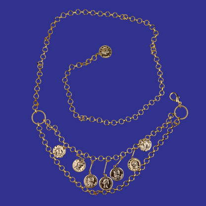 Deadstock Chain Swag Belts with Coin Charms