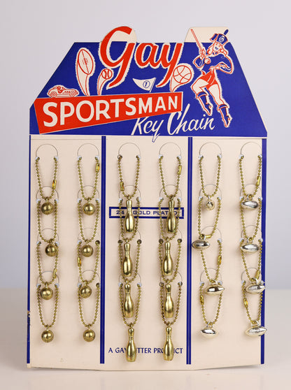 Gay Better Products "Sportsman" Gold Plated Keychain Store Display & Product