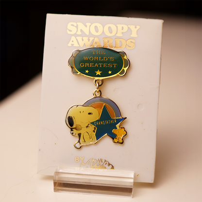"World's Greatest Grandfather" Snoopy Award Enamel Pin