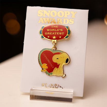 "World's Greatest Grandmother" Snoopy Award Enamel Pin