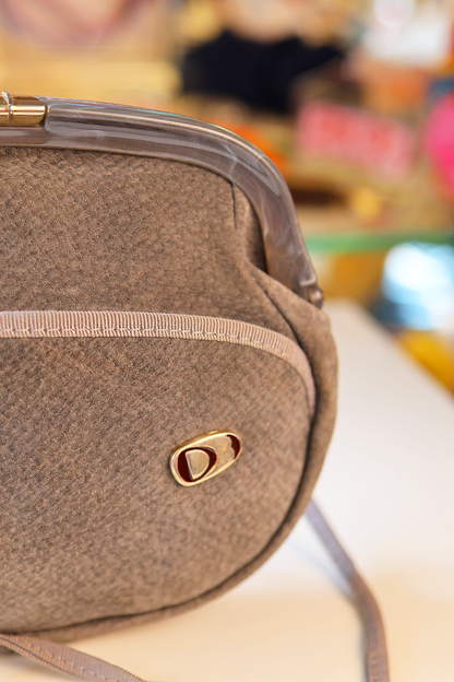 Vintage Creazioni Grey Suede Crossbody