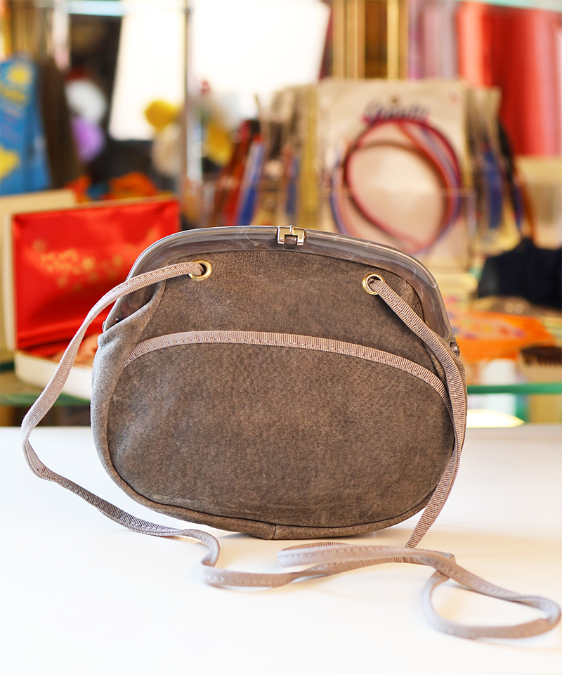 Vintage Creazioni Grey Suede Crossbody
