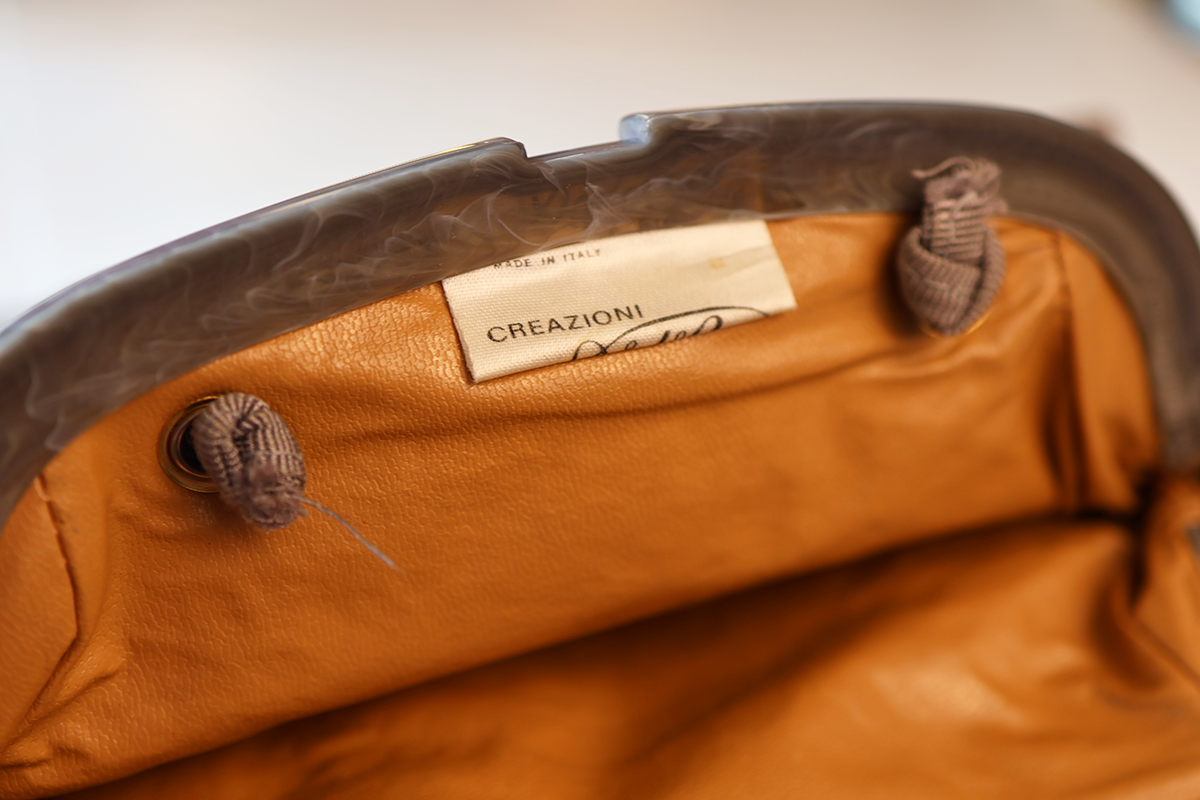 Vintage Creazioni Grey Suede Crossbody