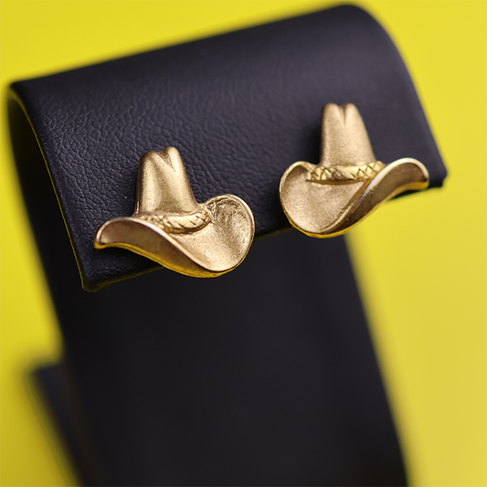 Vintage Cowboy Hat Stud Earrings