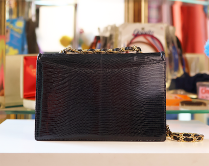 Vintage Italian Snakeskin Chain Strap Handbag