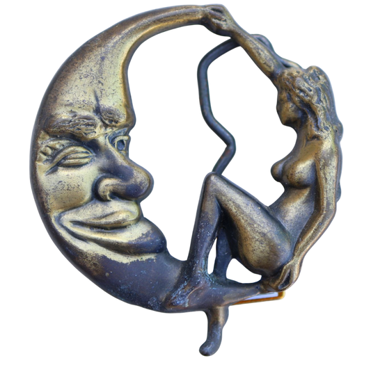 Vintage Moon Lady Belt Buckle