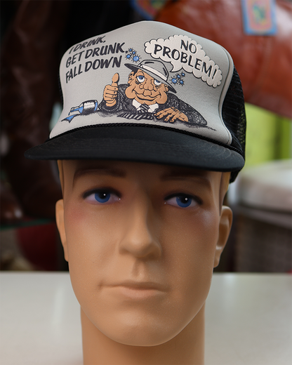 Deadstock "I Drink, Get Drunk, Fall Down" Trucker Hat