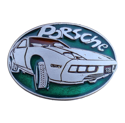 vintage Belt buckle with Porsche car design 