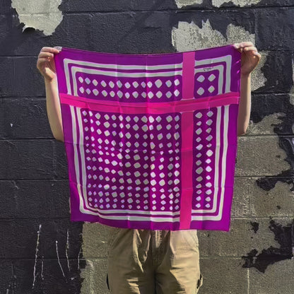 Midcentury White Spots Silk Scarf by Echo