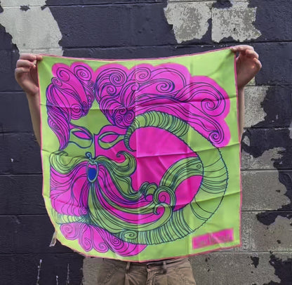 Rare 1970s North Wind Silk Scarf by Georgio Sant'Angelo