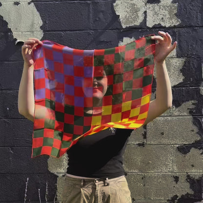 Mid Century Sheer Checker Print Scarves by Echo