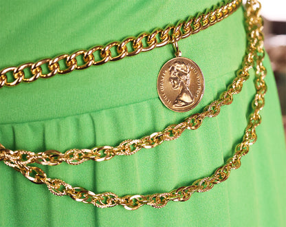 Deadstock Chain Swag Belts with Coin Charms