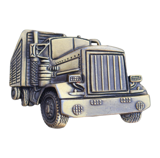 vintage semi truck belt buckle