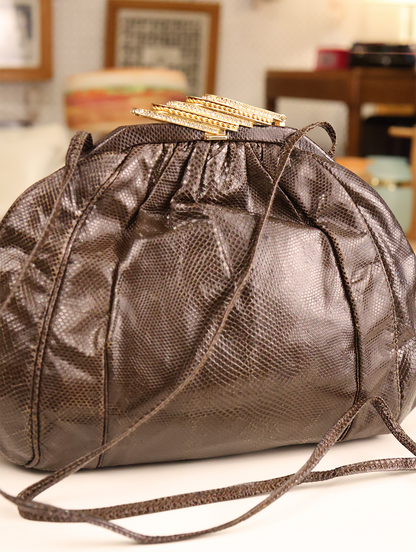 1980s Sharif El-Fouly Lizard Skin Handbag