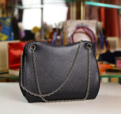 Vintage Saffiano Leather & Adjustable Chain Handbag by Theodor