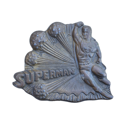 vintage brass superman belt buckle