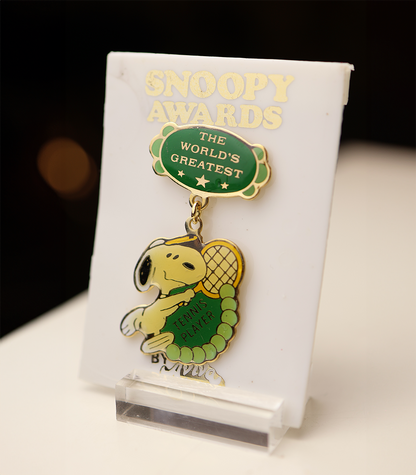"World's Greatest Tennis Player" Snoopy Award Enamel Pin
