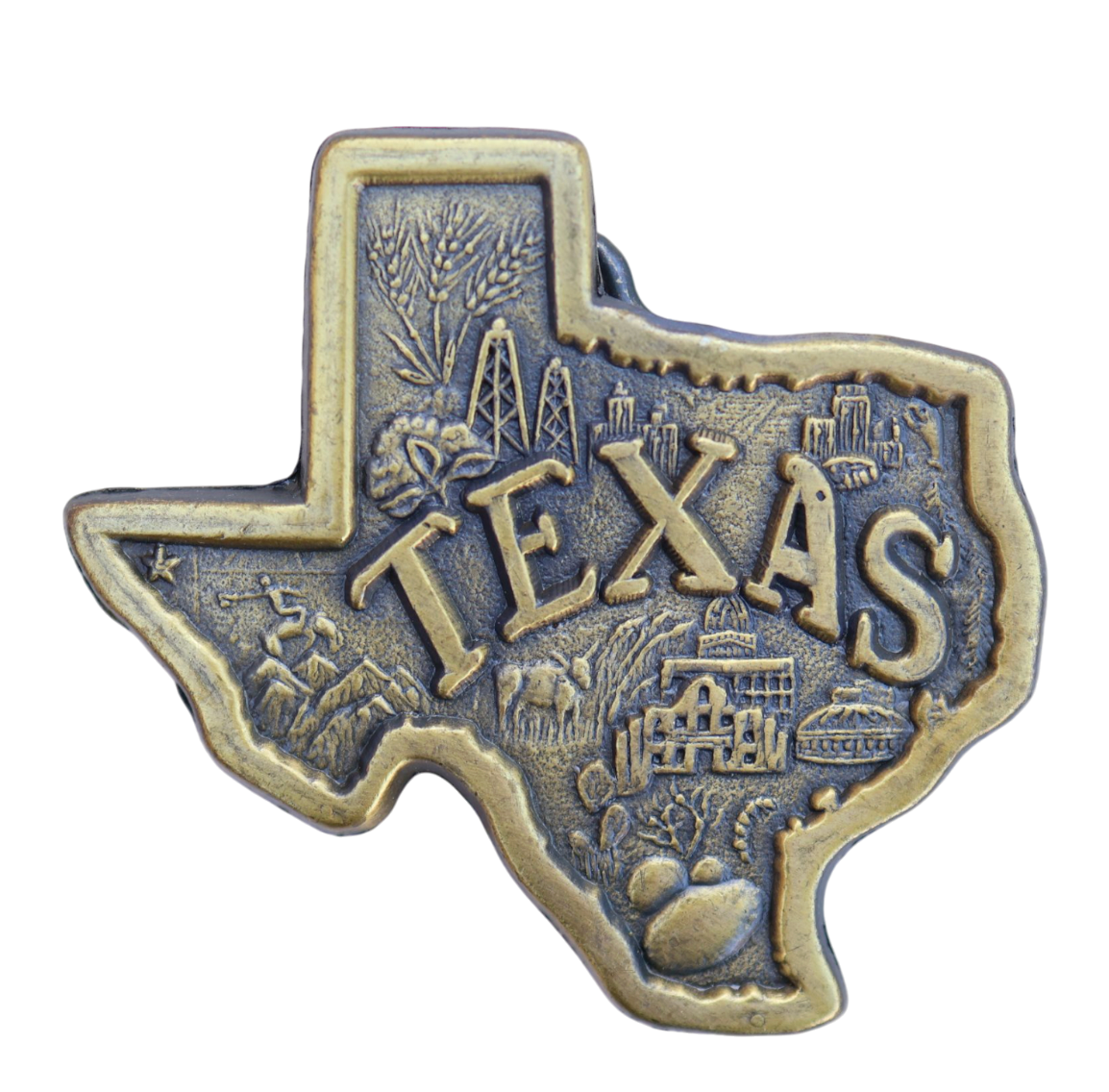 vintage bronze texas belt buckle