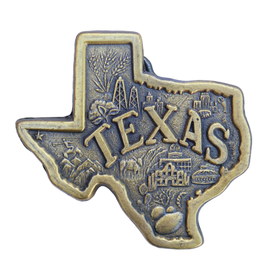 vintage bronze texas belt buckle