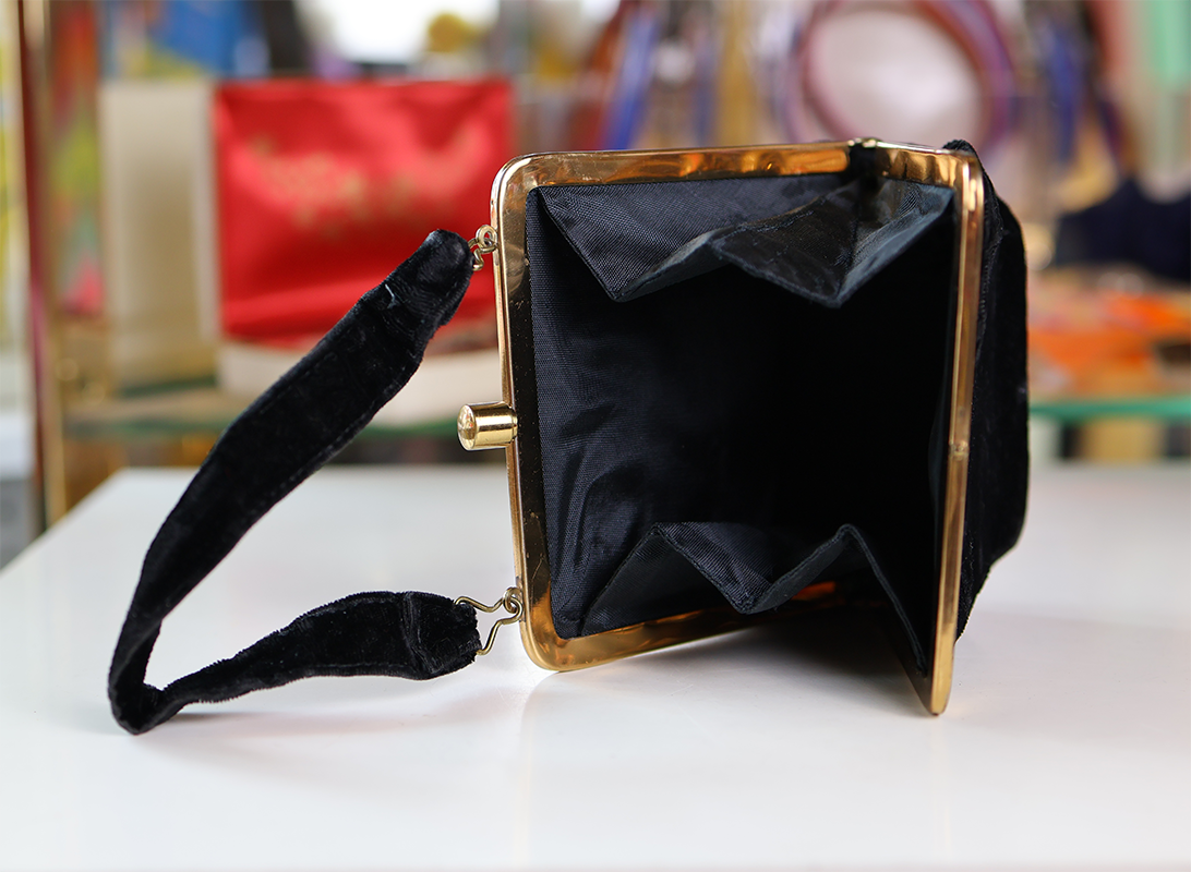 Vintage Mid-Century Mini Velvet Handbag