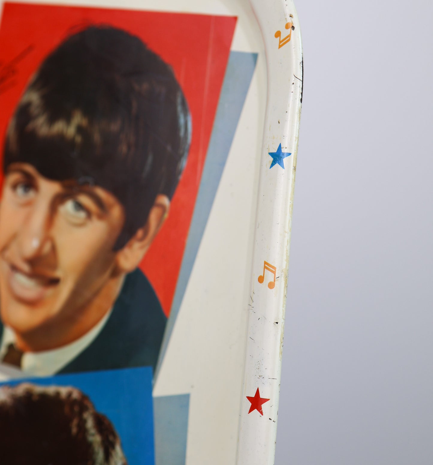 vintage beatles tray close up corner
