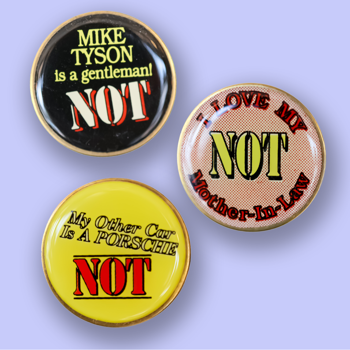 Vintage 1990s Sarcastic Funny Button Pins Deadstock