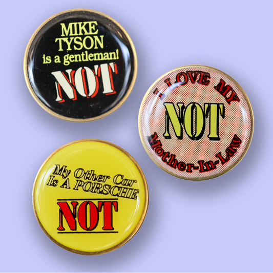 Vintage 1990s Sarcastic Funny Button Pins Deadstock