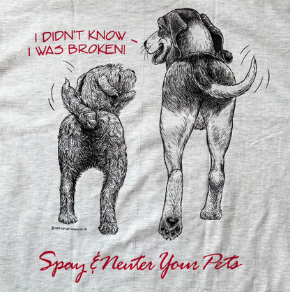 Vintage dog spay and neuter shirt back