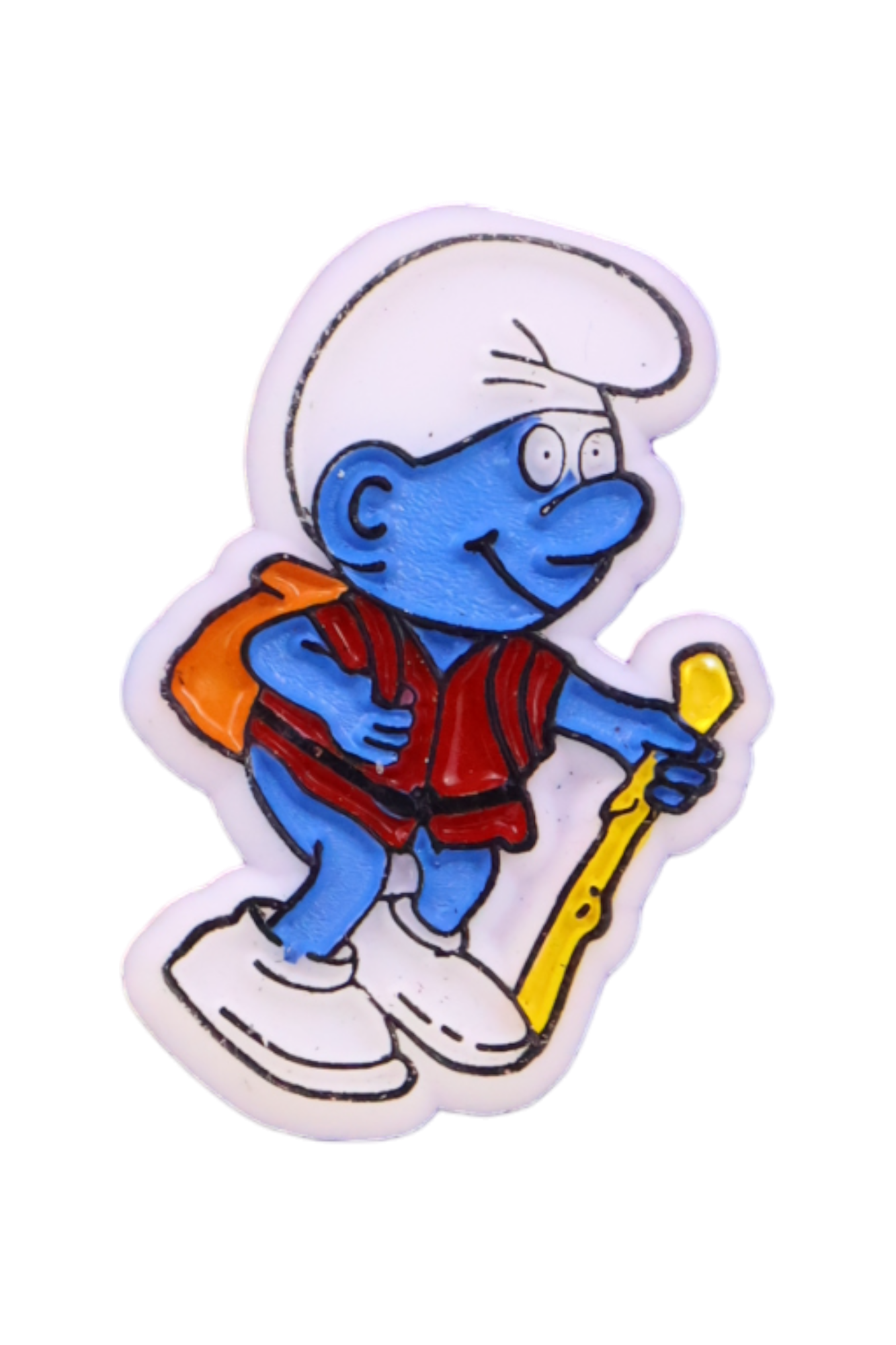 Vintage bootleg Smurf hiking hiker pin brooch
