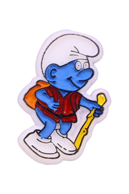 Vintage bootleg Smurf hiking hiker pin brooch