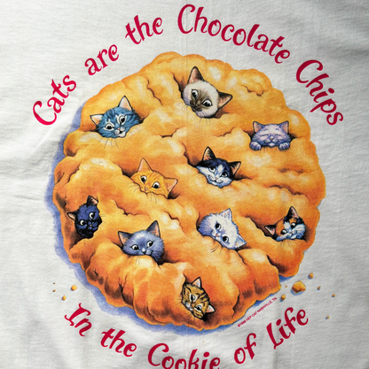 Vintage cat shirt featuring cat's as chocolate chips in a cookie