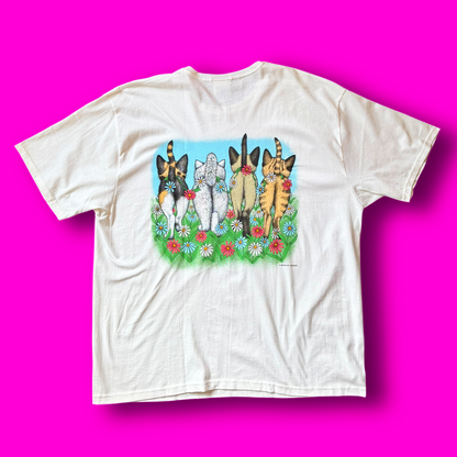 vintage spring kittens shirt showing cat butts