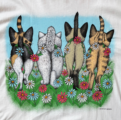 Vintage Cat Lover Graphic T-Shirt - "Kittens Coming and Going" - Spring Funny Cat Tee