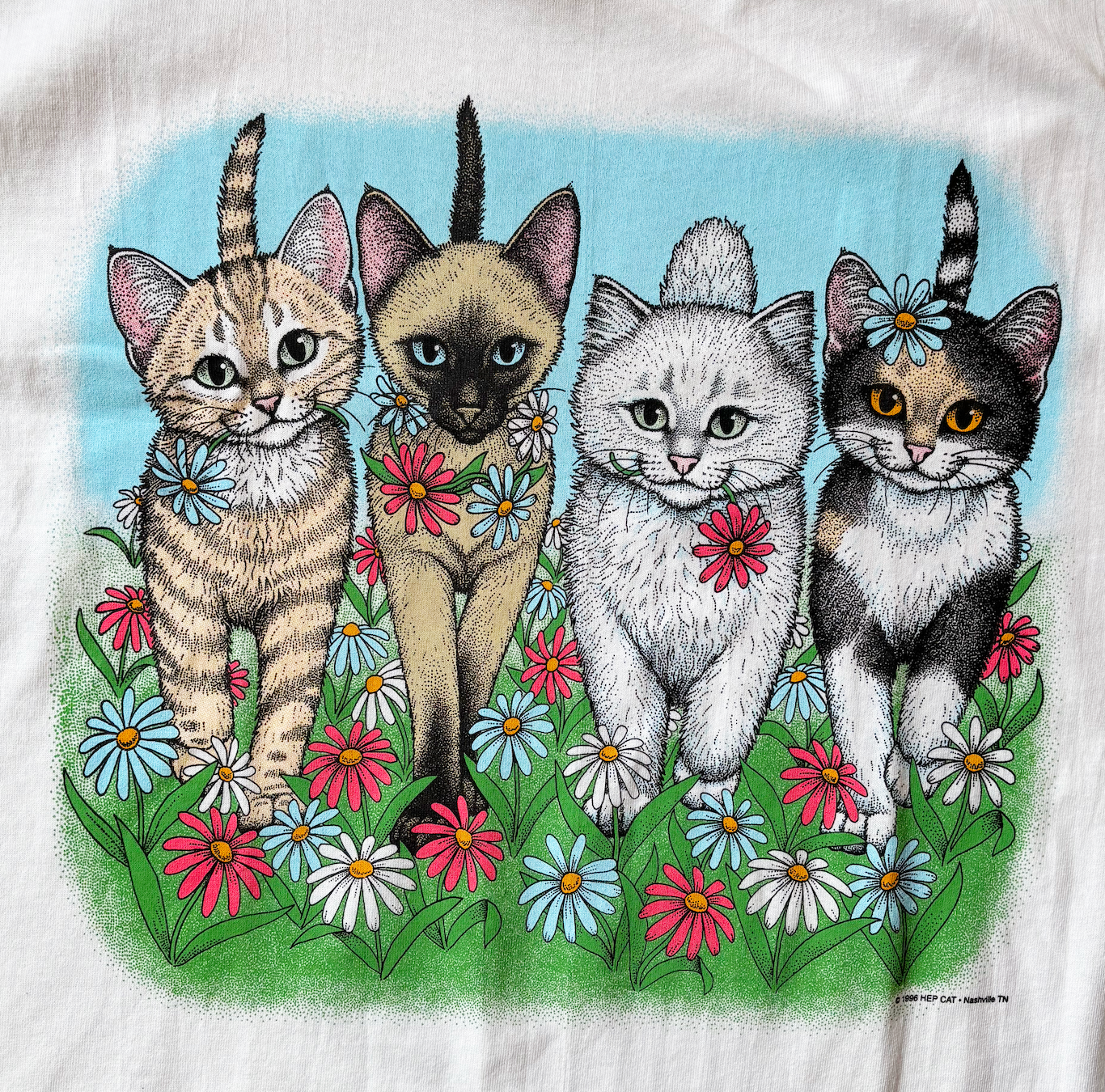 Vintage Cat Lover Graphic T-Shirt - "Kittens Coming and Going" - Spring Funny Cat Tee