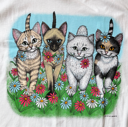 Vintage Cat Lover Graphic T-Shirt - "Kittens Coming and Going" - Spring Funny Cat Tee